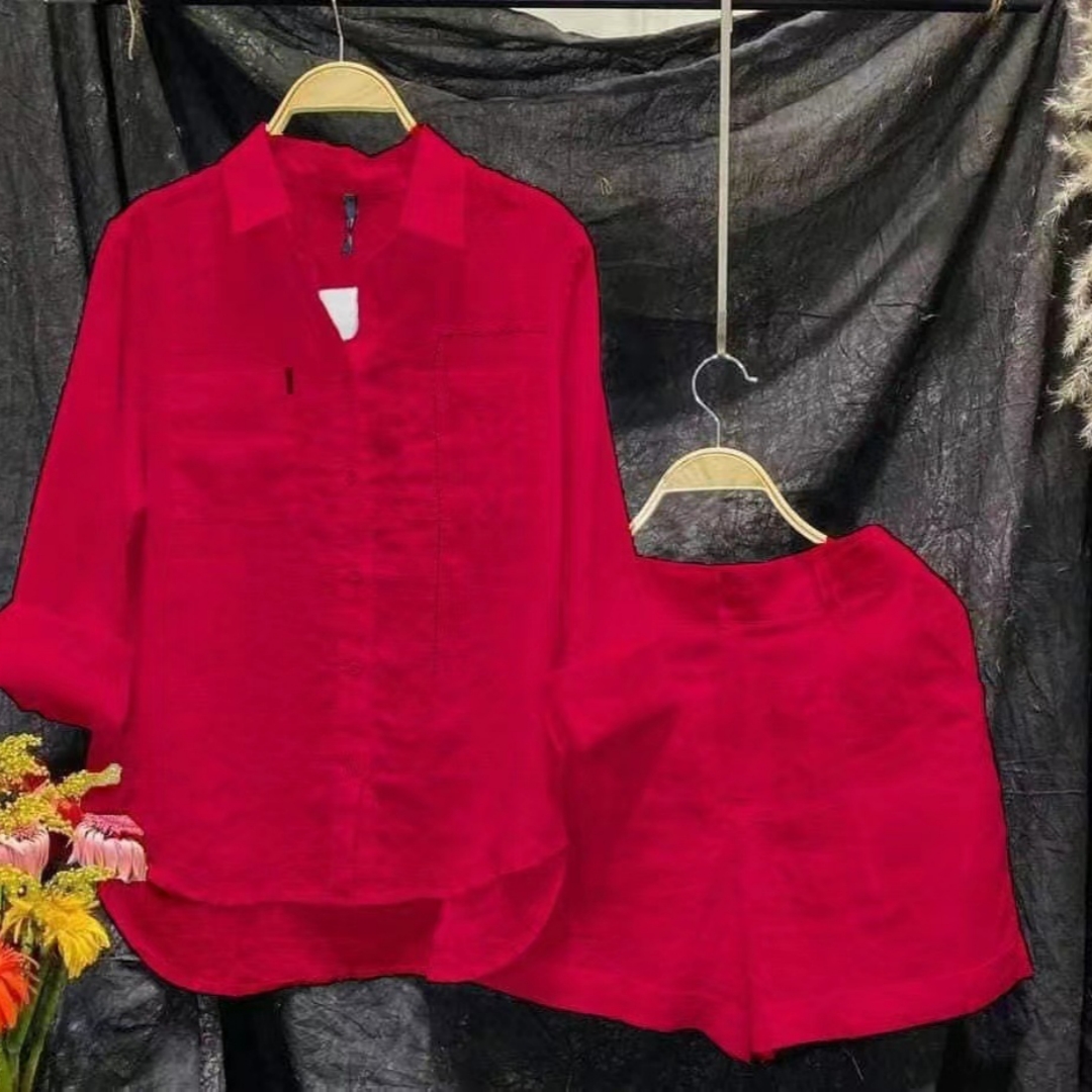 Tenue chemise couleur unie mode