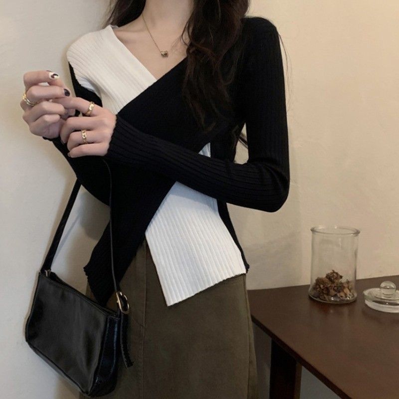 Tricot pull femme automne style français chic élégant