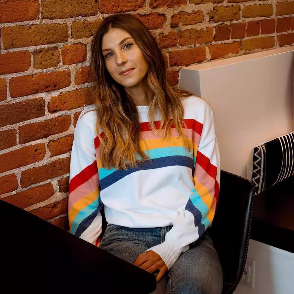 Sweatshirt arc-en-ciel casual manches longues printemps-été