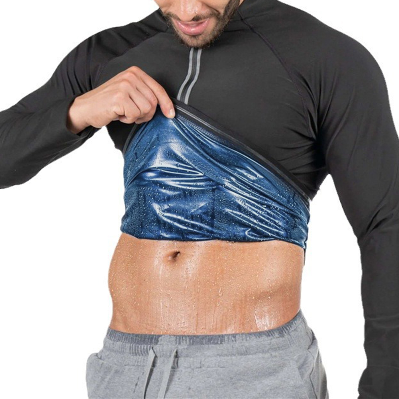 Veste homme fermeture éclair manches longues et courtes