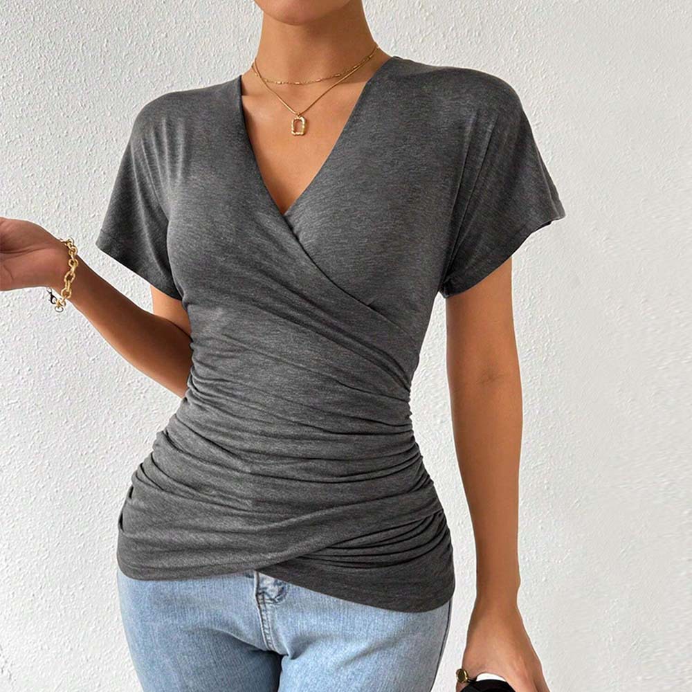 Chandail froncé ajustant taille femme