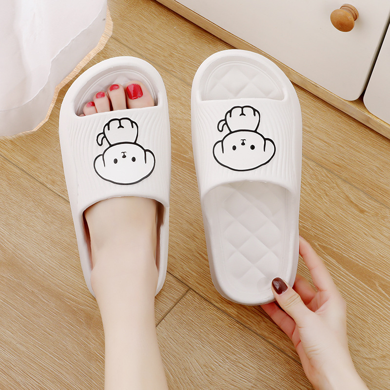 Pantoufles de salle de bain motif chien pour couple
