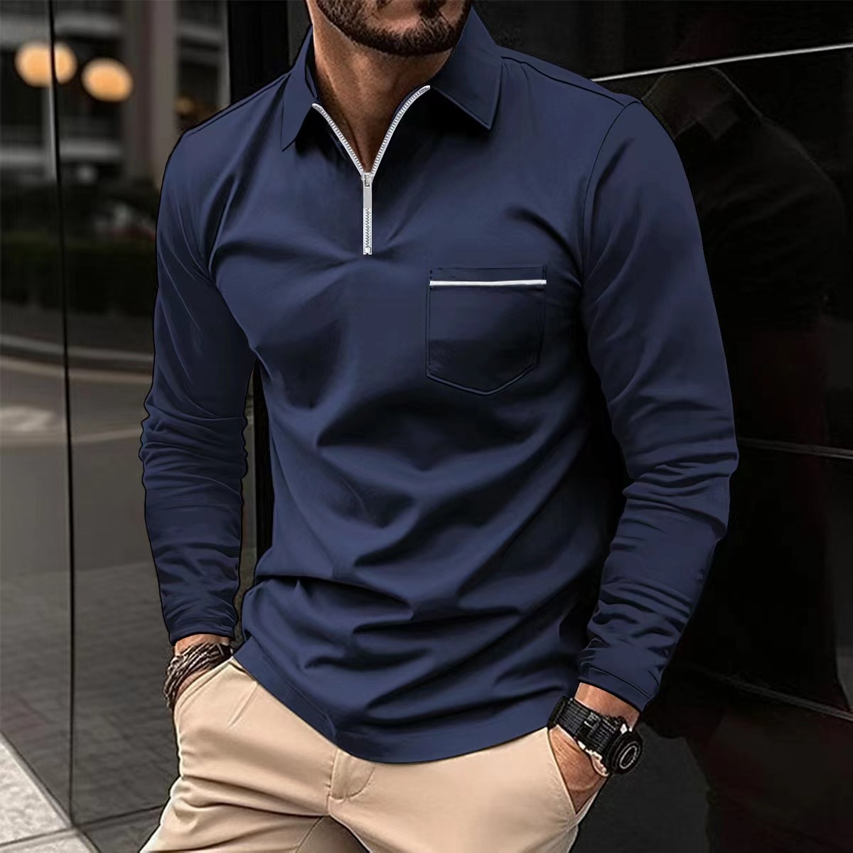 Polo manches longues sports homme