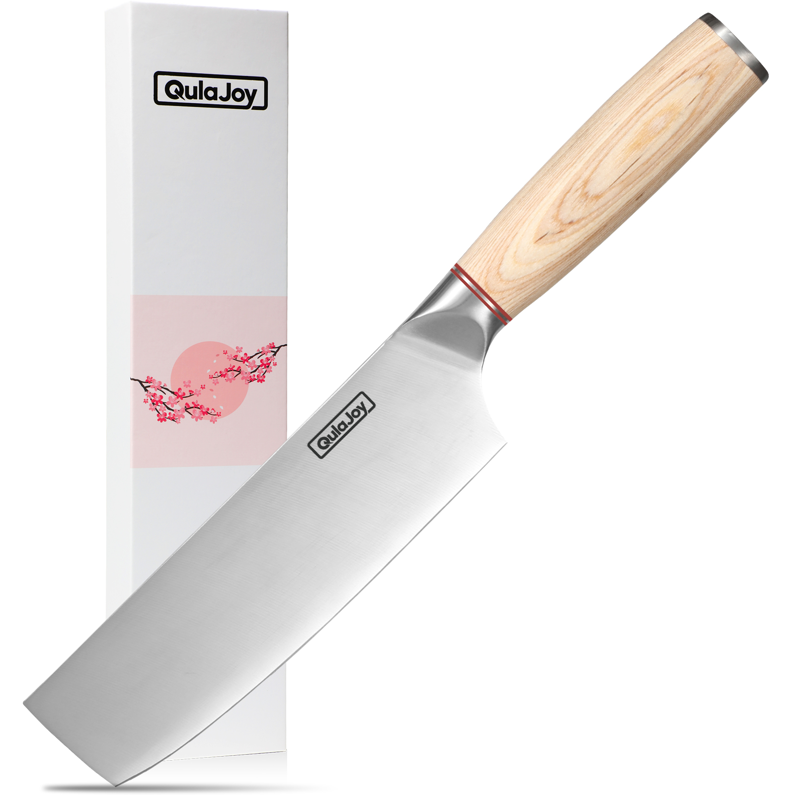Couteau à légumes japonais 6,5", acier inoxydable, manche bois