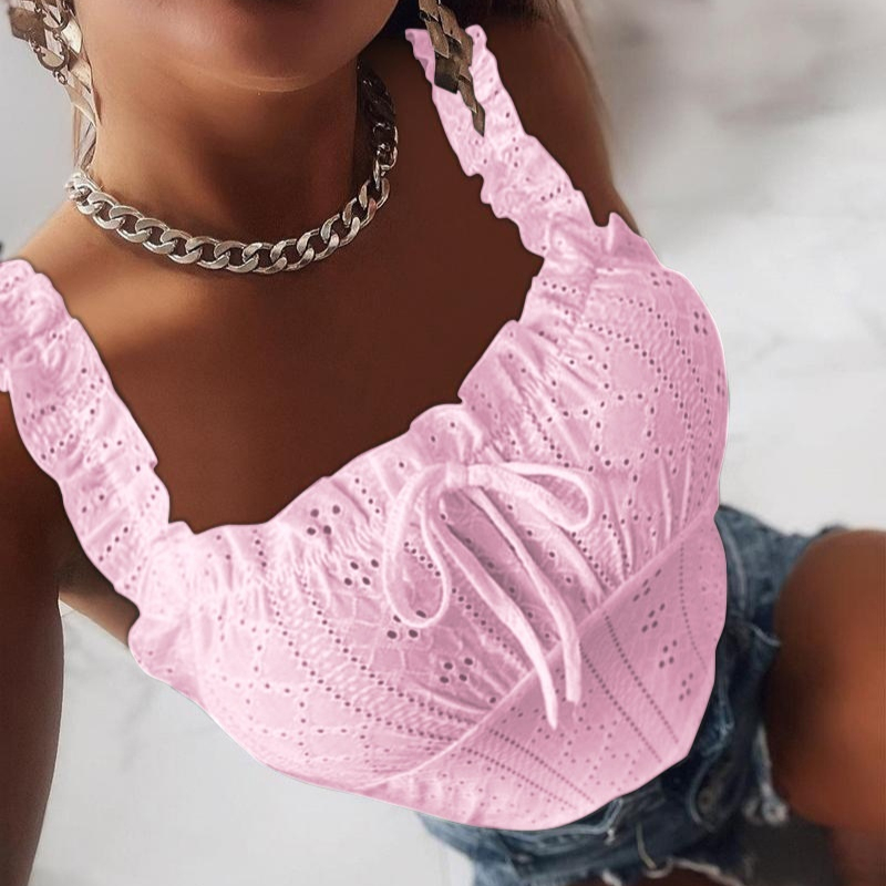 Gilet dentelle lacé nœud femme