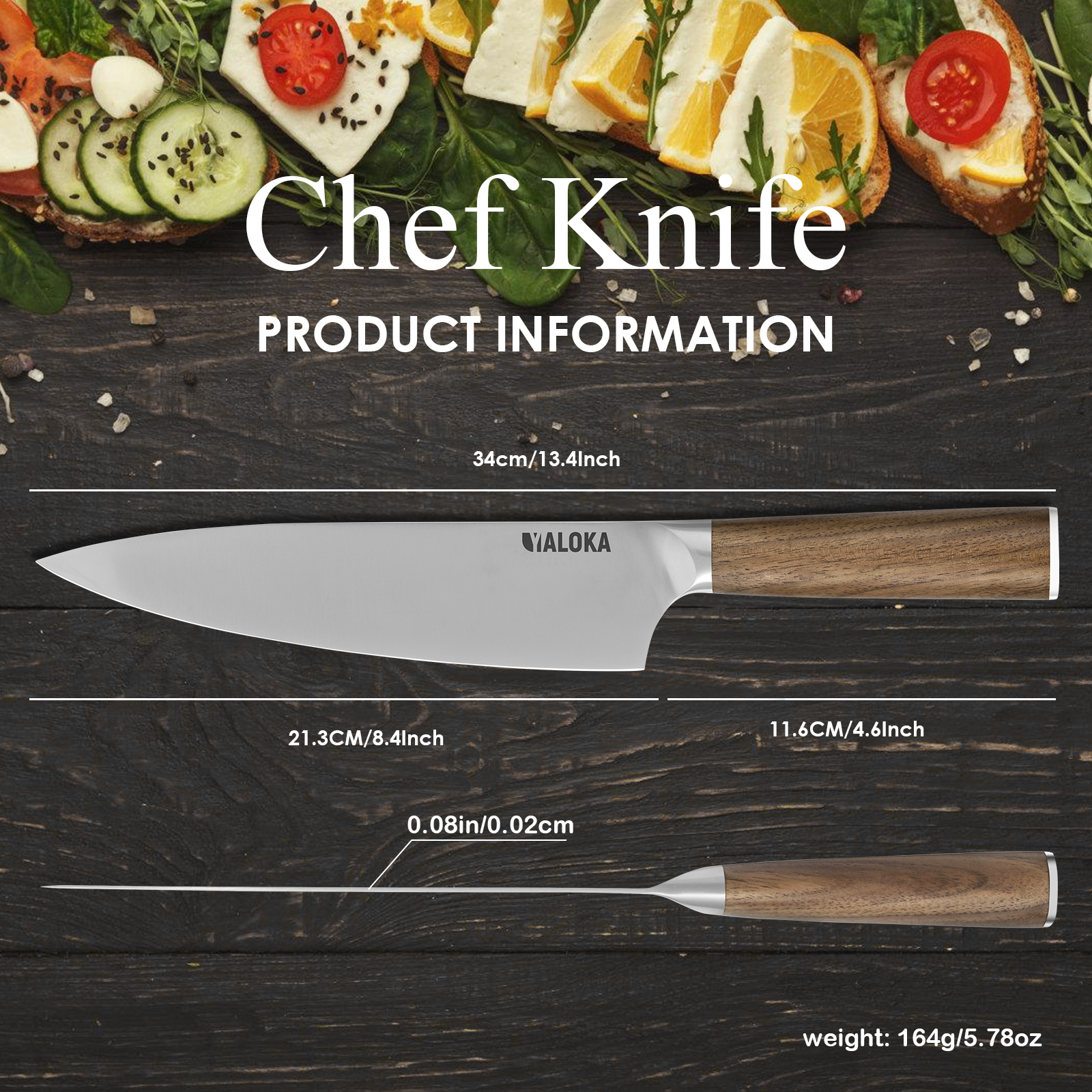 Couteau chef 8po professionnel Japanese ultra affûté