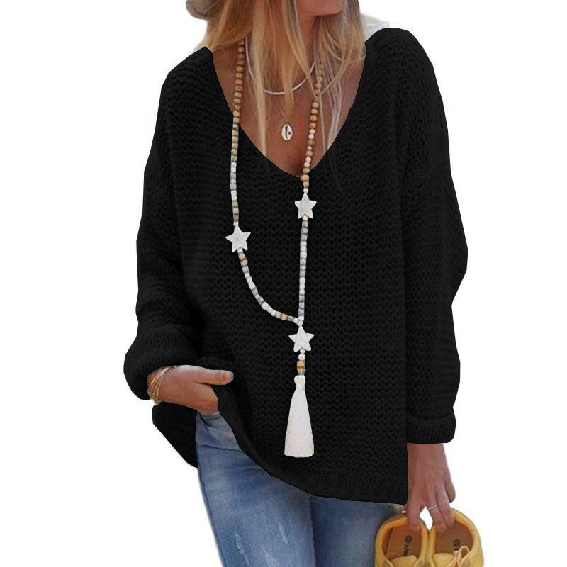 Haut tricot col V manches longues