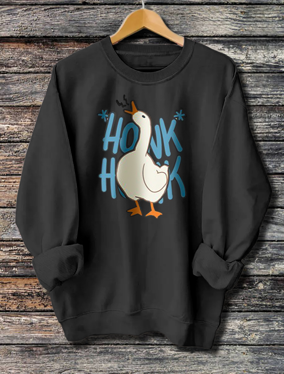 Hoodie imprimé manches longues femme Honk Honk