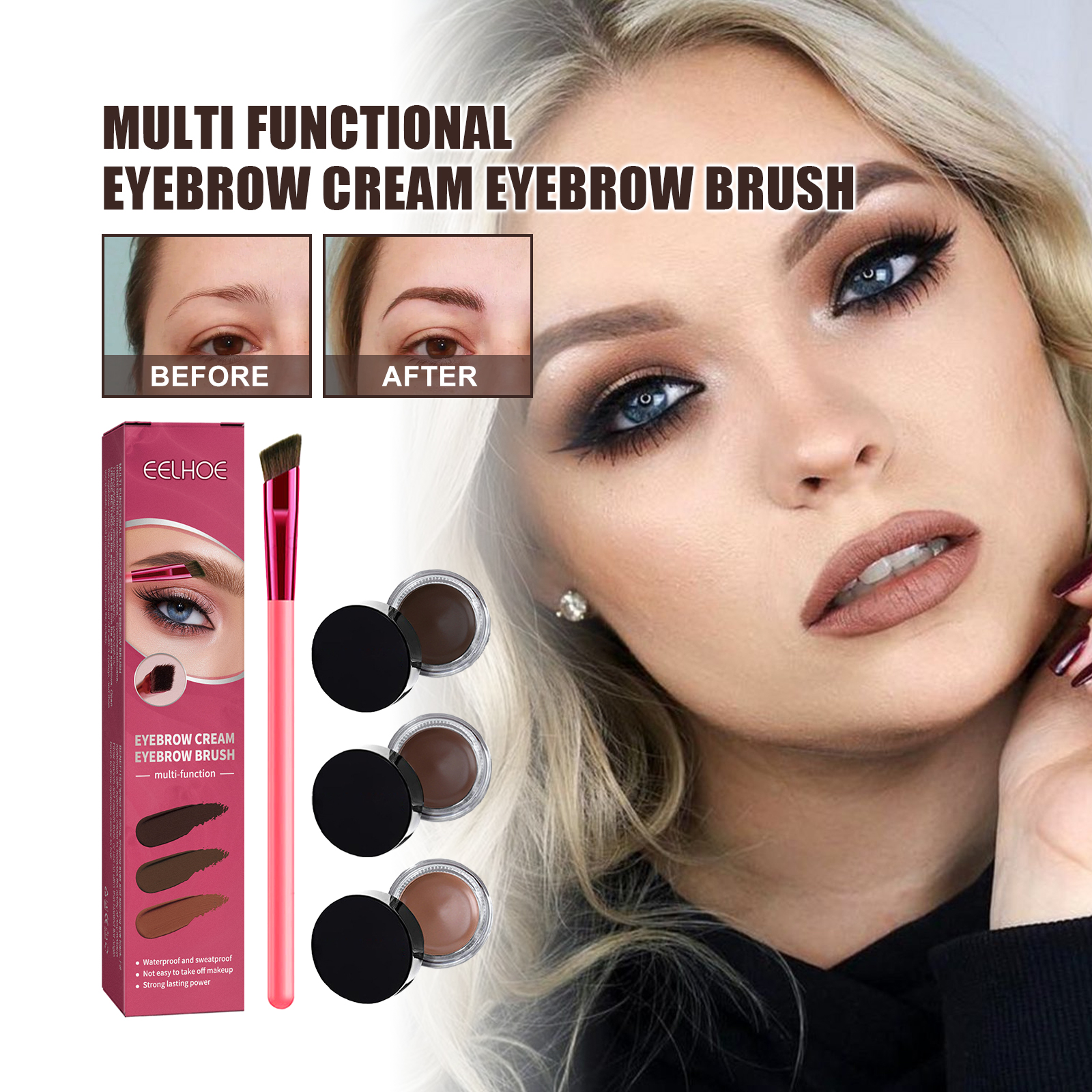 EELHOE ensemble pinceaux sourcils multifonctionnel