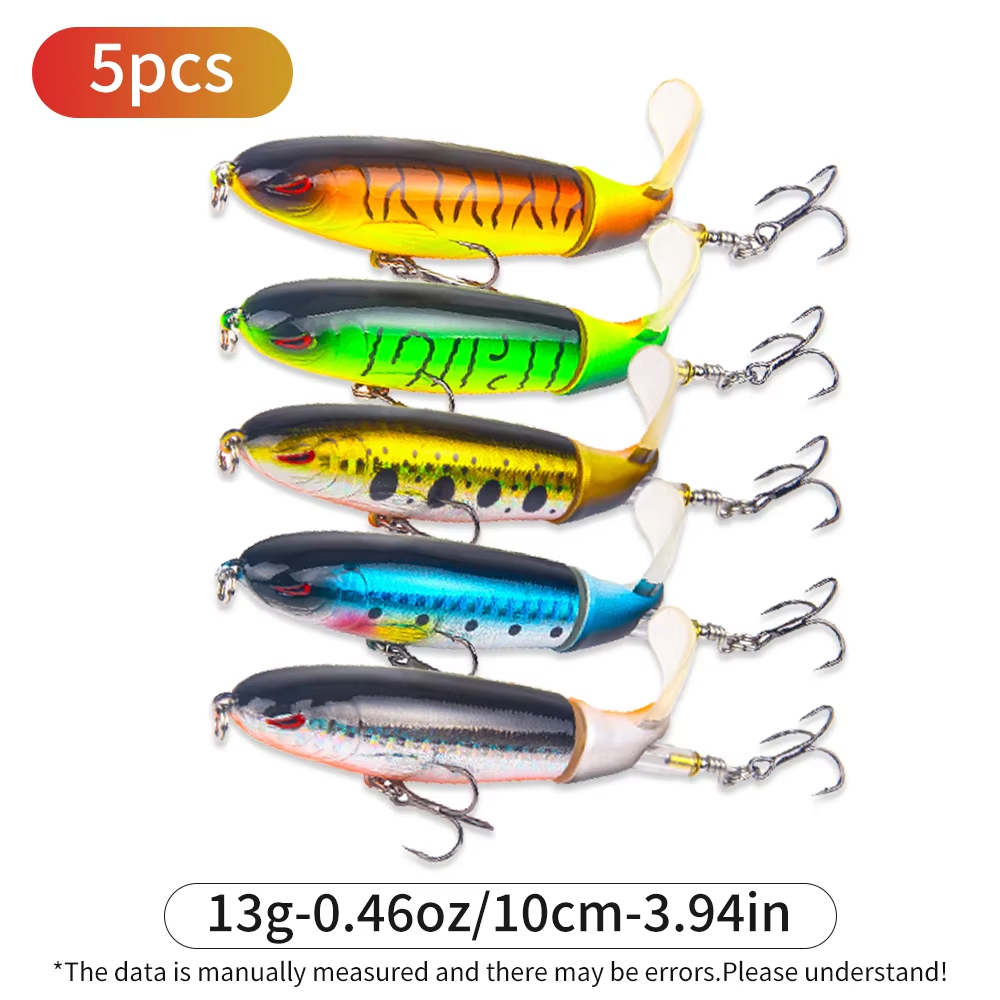 5 pcs leurre pêche 13g 10cm queue rotative flottante