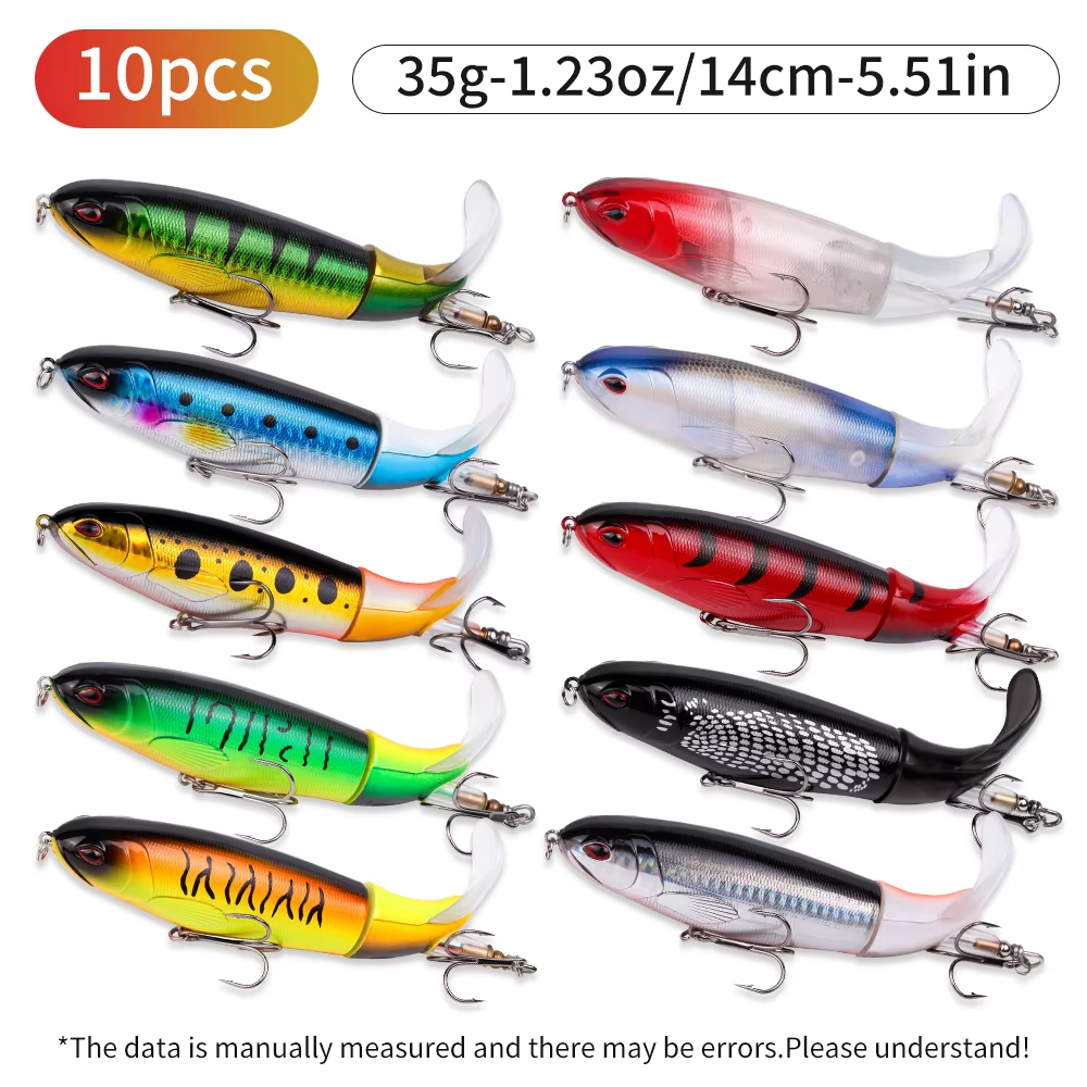 Ensemble leurres pêche 10 pièces queue vibrante