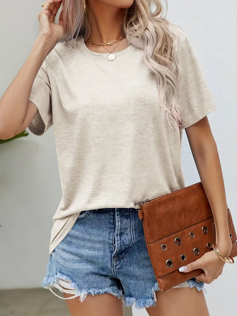 T-shirt couleur unie pour femmes