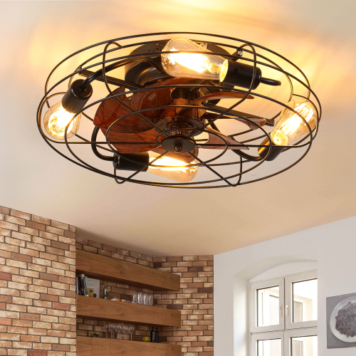 Ventilateur plafond lanterne 20", style fermette