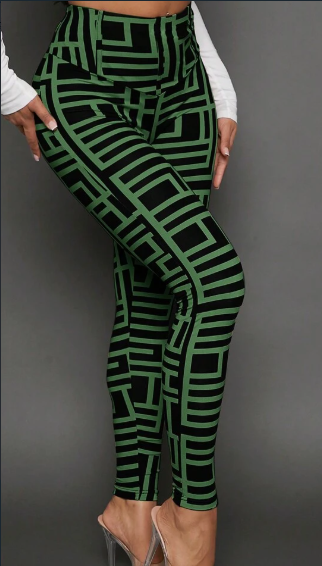 Legging tricoté motif géométrique femme