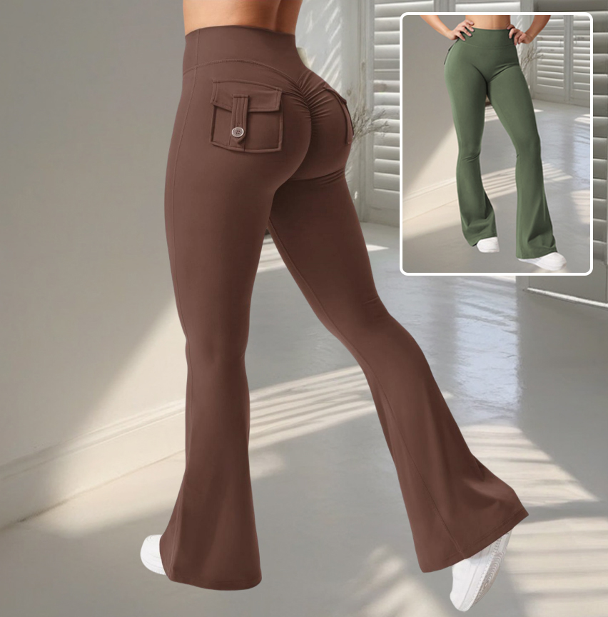 Legging yoga taille haute poches patte