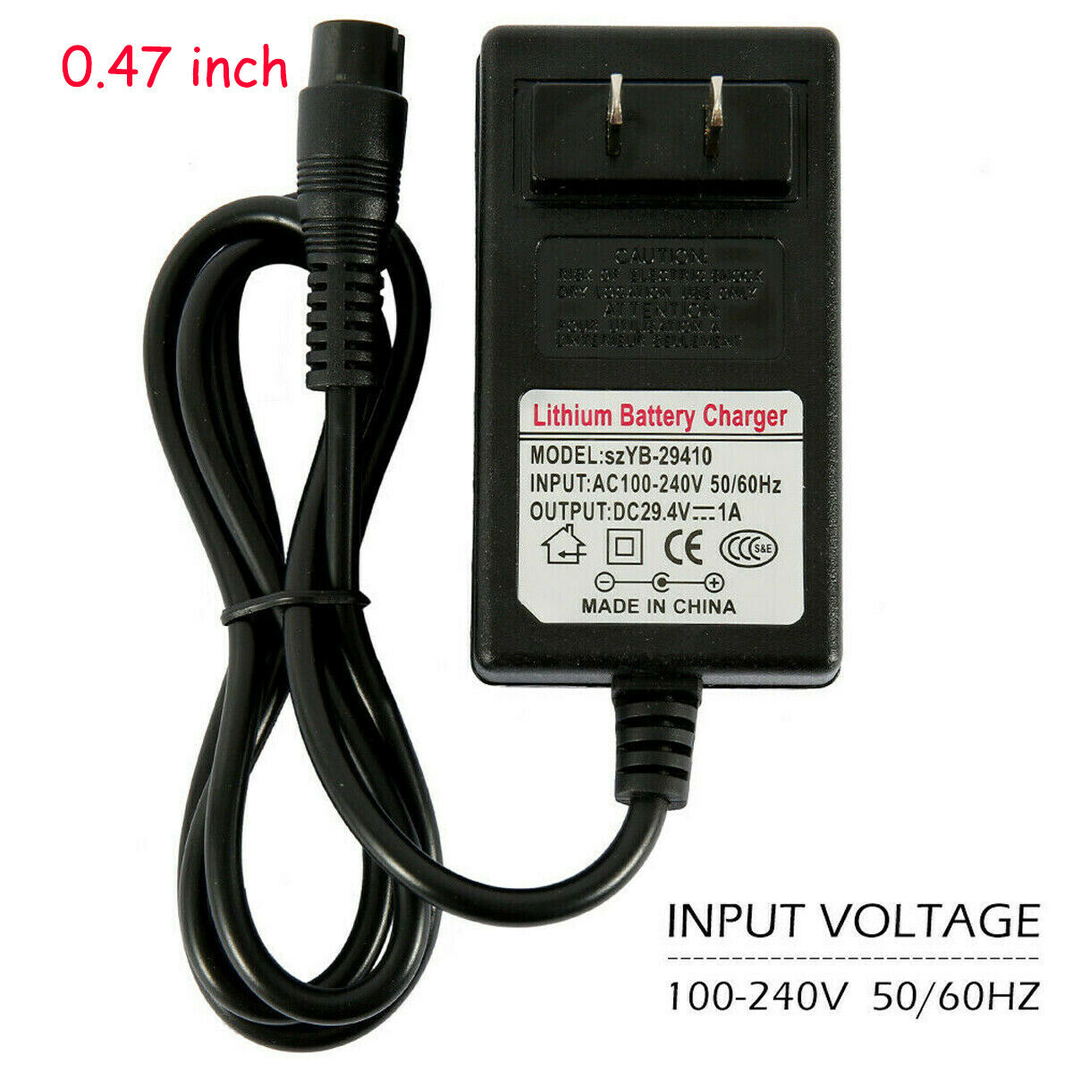 Chargeur voiture équilibrage 3 trous 24V 1A standard US