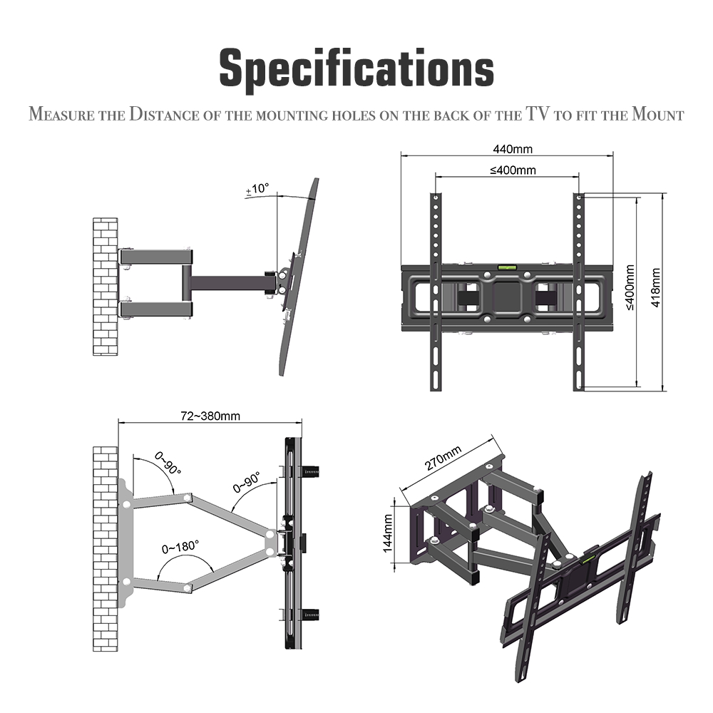 TMDS-105 support TV mural 40kg articulation