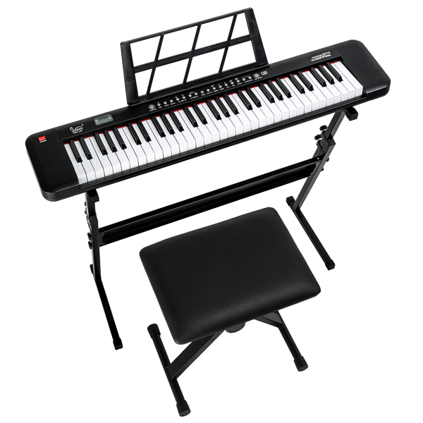 Clavier électronique 61 touches lumineux, banc, ensemble
