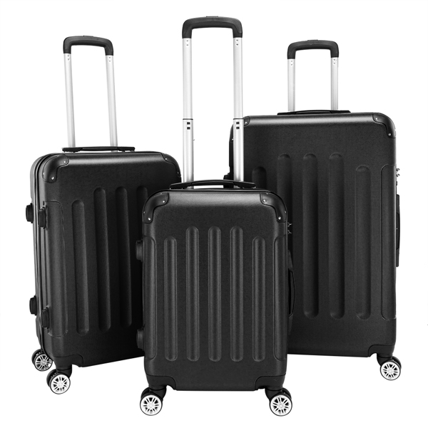 Valise trolley ABS 3-en-1 20-24-28 po noir
