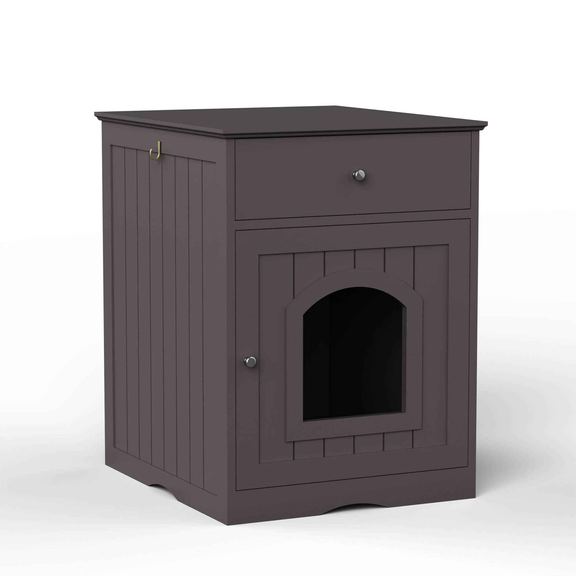 Maison animal bois boîte litière avec tiroir, table d'appoint