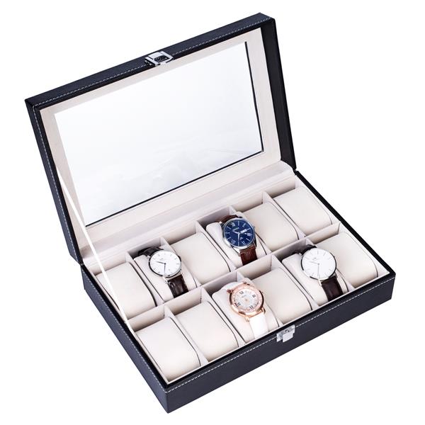 Boîte rangement montres 12 places luxe