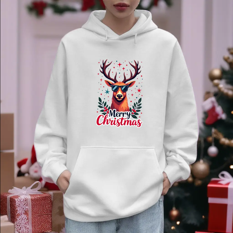 Chandail à capuche logo Noël personnalisé