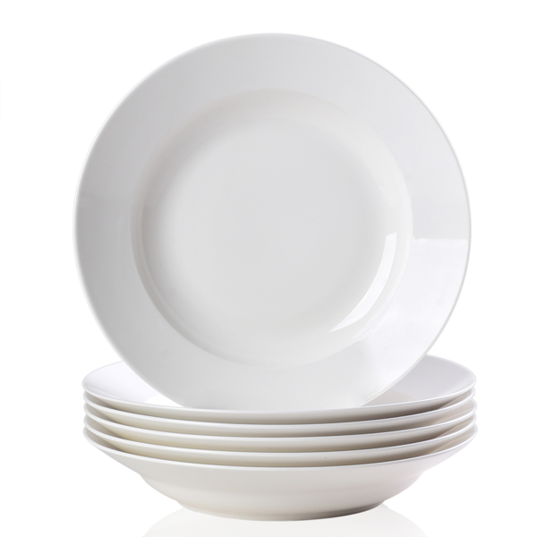 Assiette soupe blanche 9,5 po 6 pcs