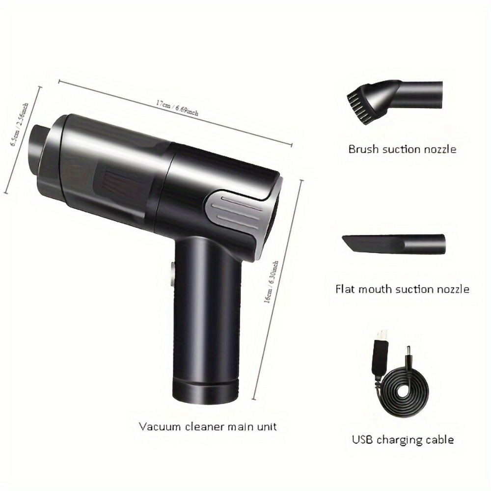 Aspirateur voiture sans fil USB argent portatif