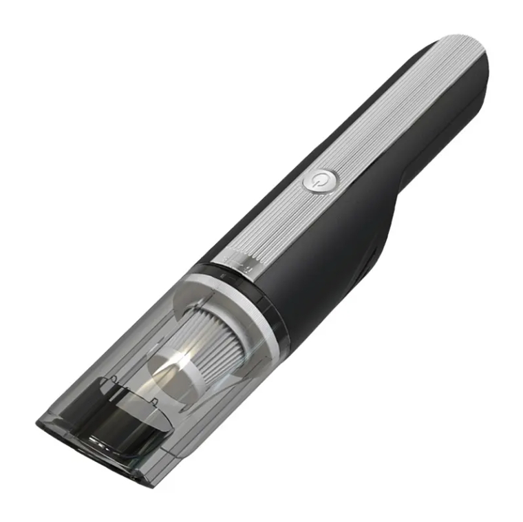 Aspirateur auto sans fil argent, recharge, forte succion, portatif