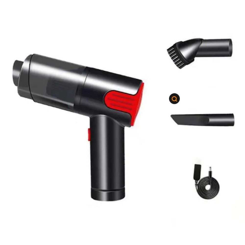 Aspirateur auto sans fil rouge, rechargeable USB, portable