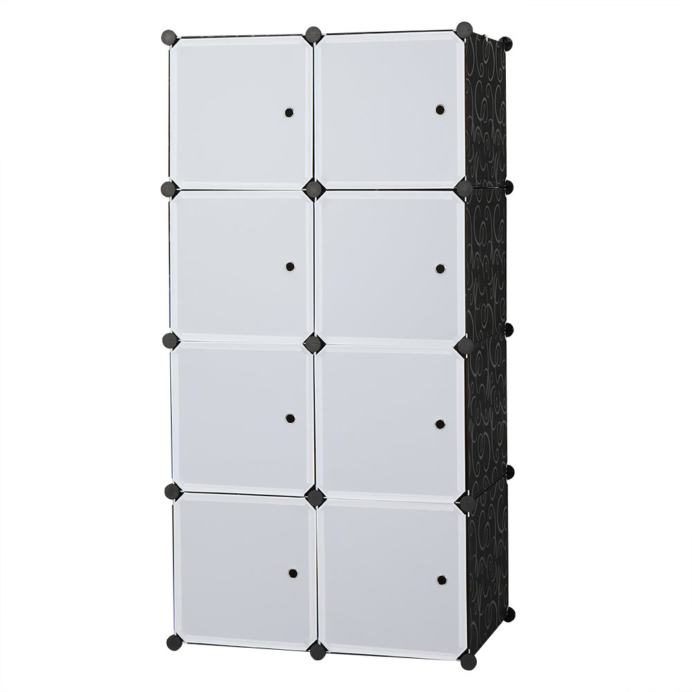 Armoire Rubik's cube DIY 4 niveaux 8 cases - 72x47x142cm