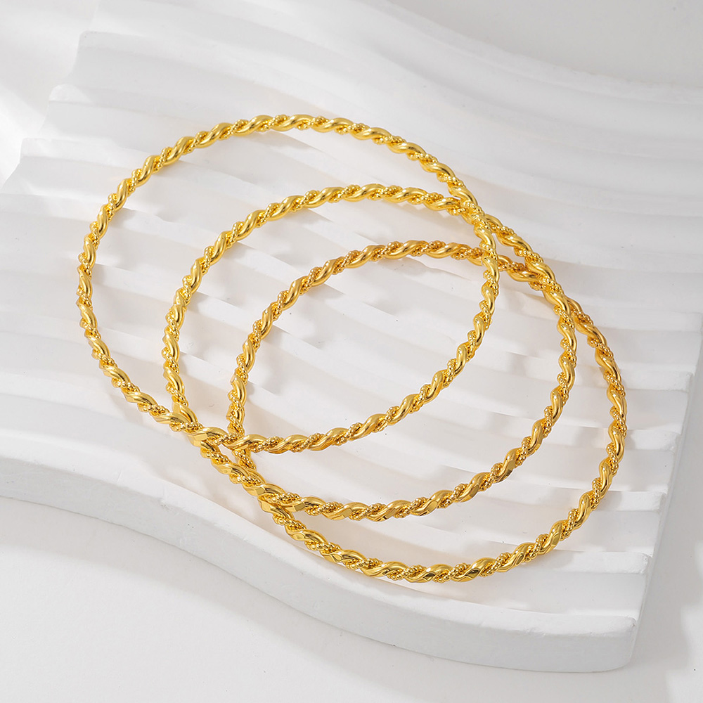 Bracelet femme torsade doré 1 pc fashion