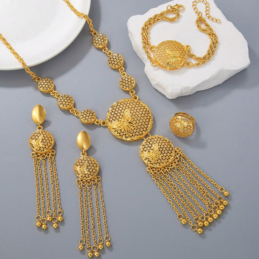 1Parure Papillon Luxe Moyen-Orient Collier Boucles