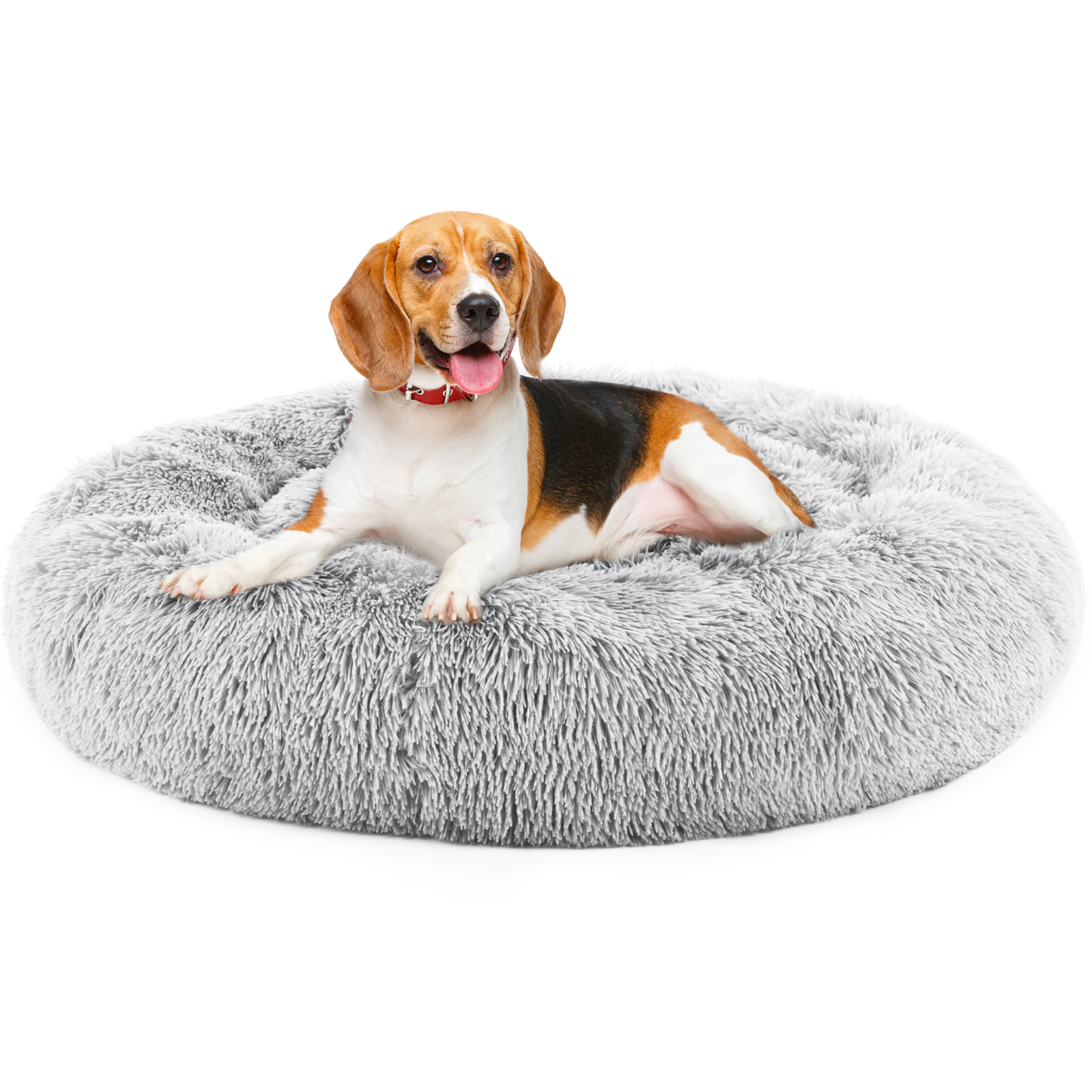 Lit chat rond 24po, peluche, capacité 25 lbs