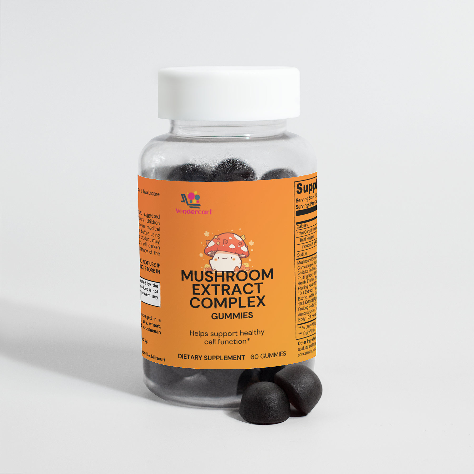 Champignon framboise en gommes 60 pces
