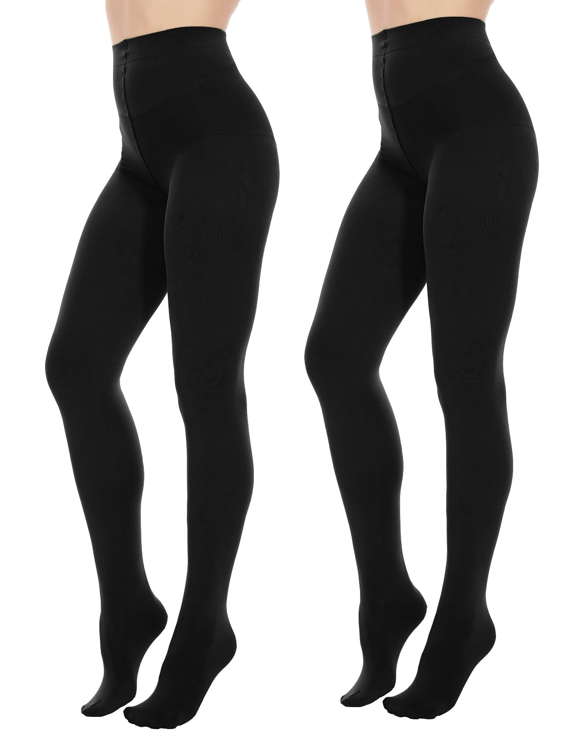 2x collants opaques noirs 80D femme