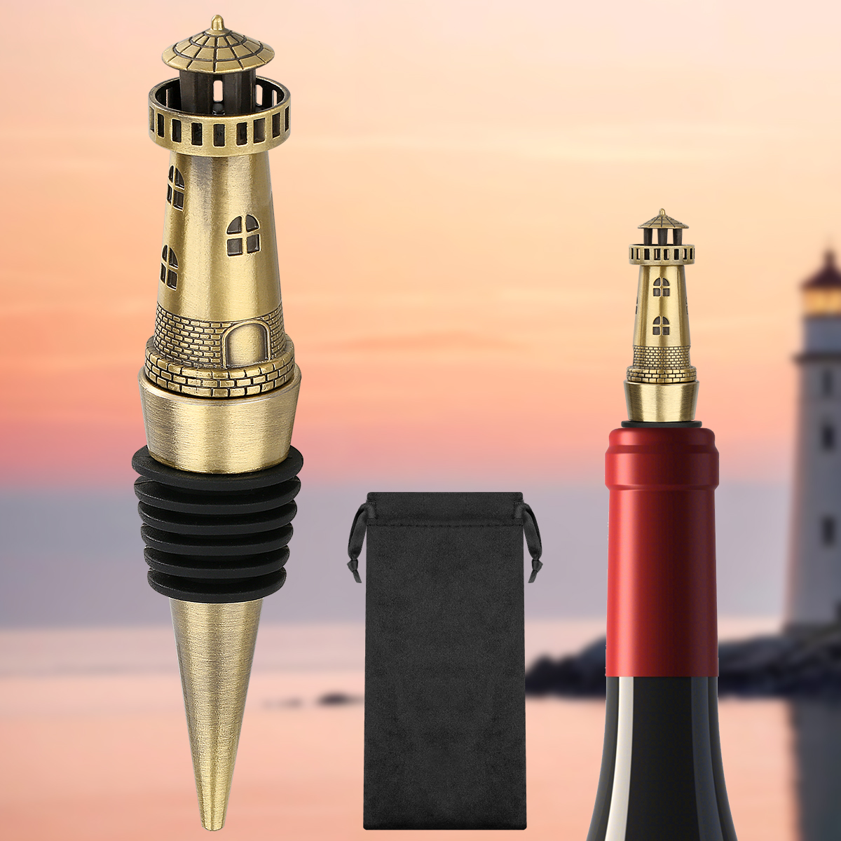 Bouchon vin créatif phare - préservation arôme - outil premium