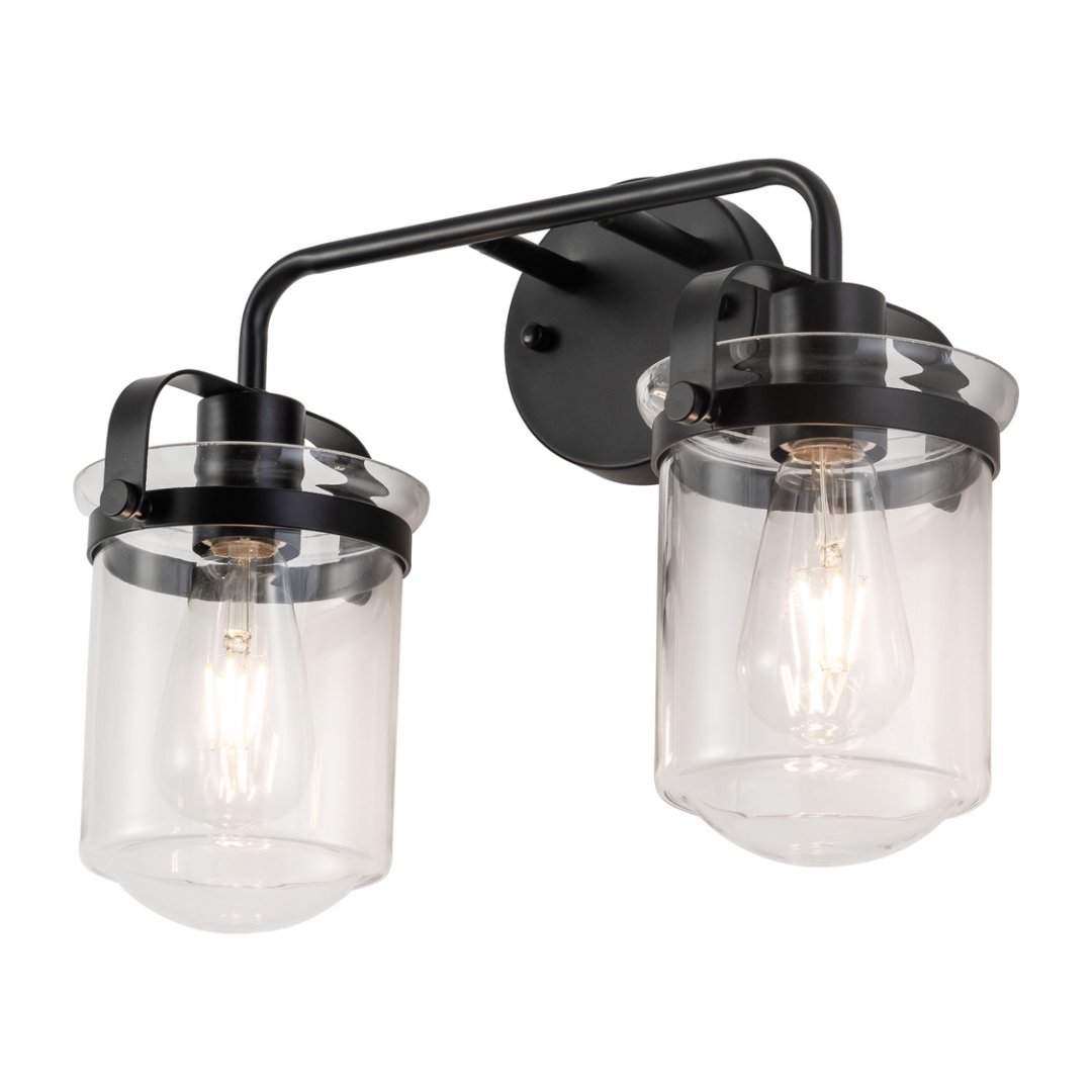 Applique 2 lumières verre clair moderne industriel E26 sans ampoule