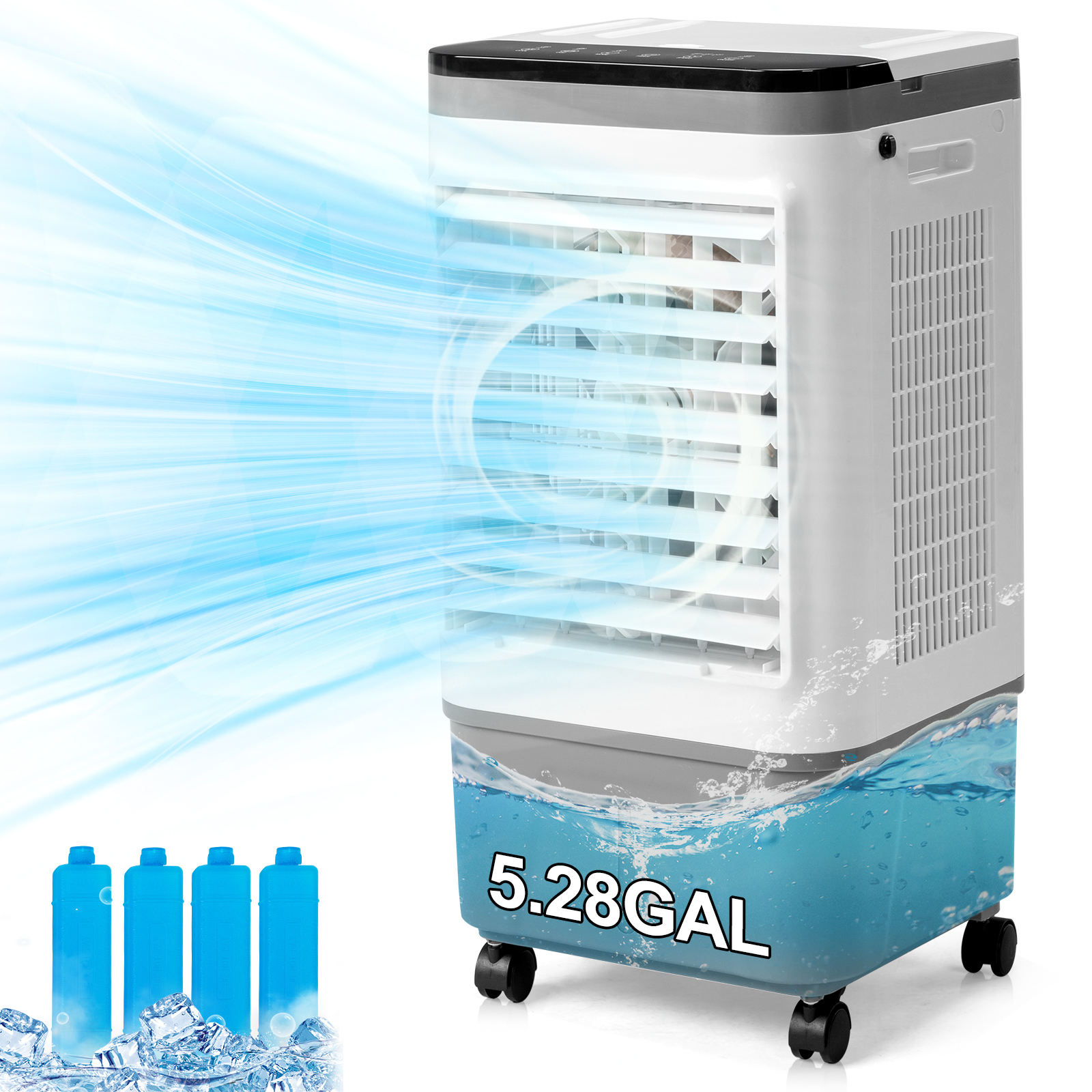 Refroidisseur air évaporatif 3-en-1 minuteur 12h