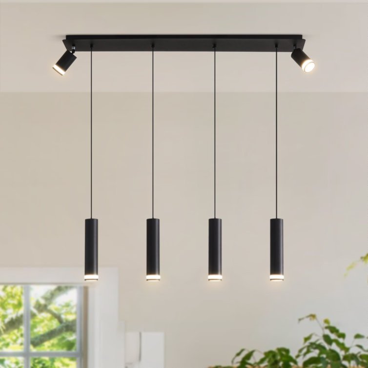 Luminaire îlot Angelina 6 ampoules noir mat