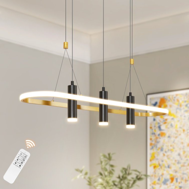 Javeriah 4 lumières suspendu noir or dimmable LED