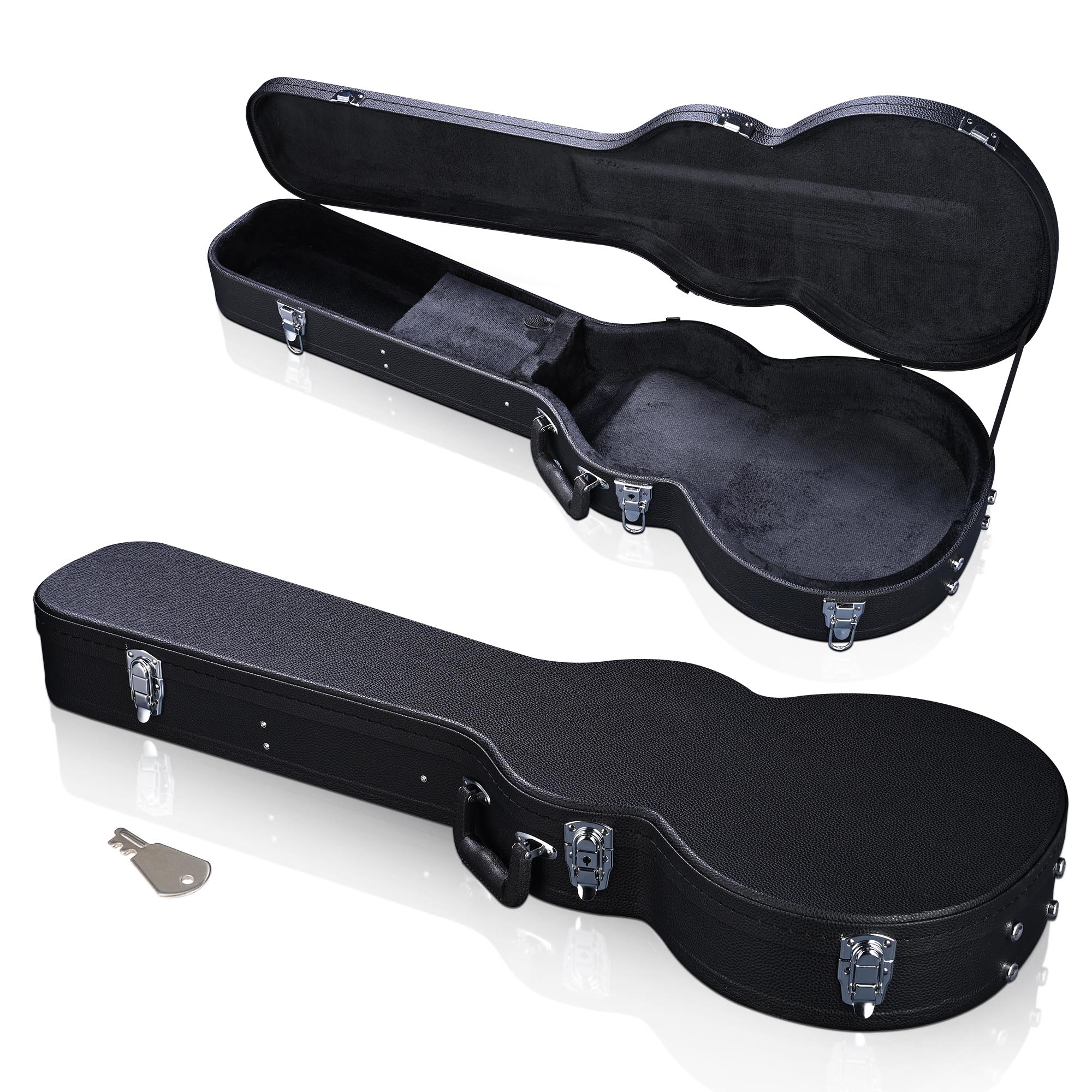 Étui guitare folk bois dur, cuir PU (pas livraison fins semaine)