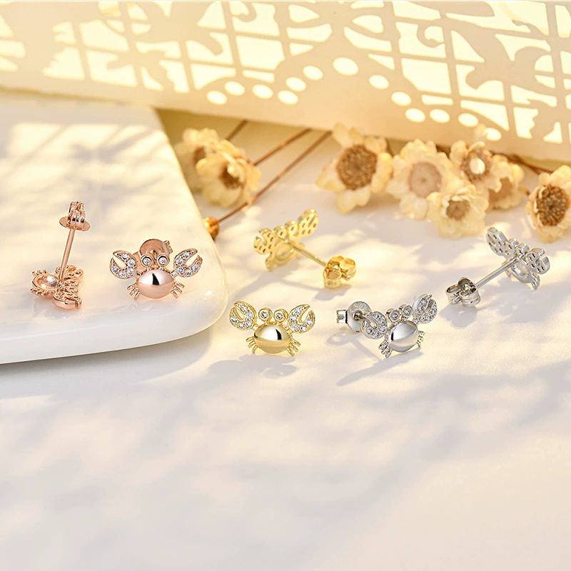 Boucles d'oreilles crabe mignon femme