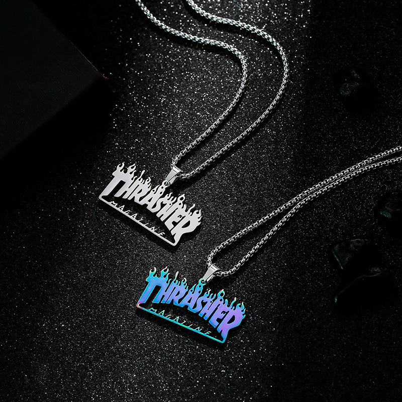 Collier pendentif hip-hop lettre rue