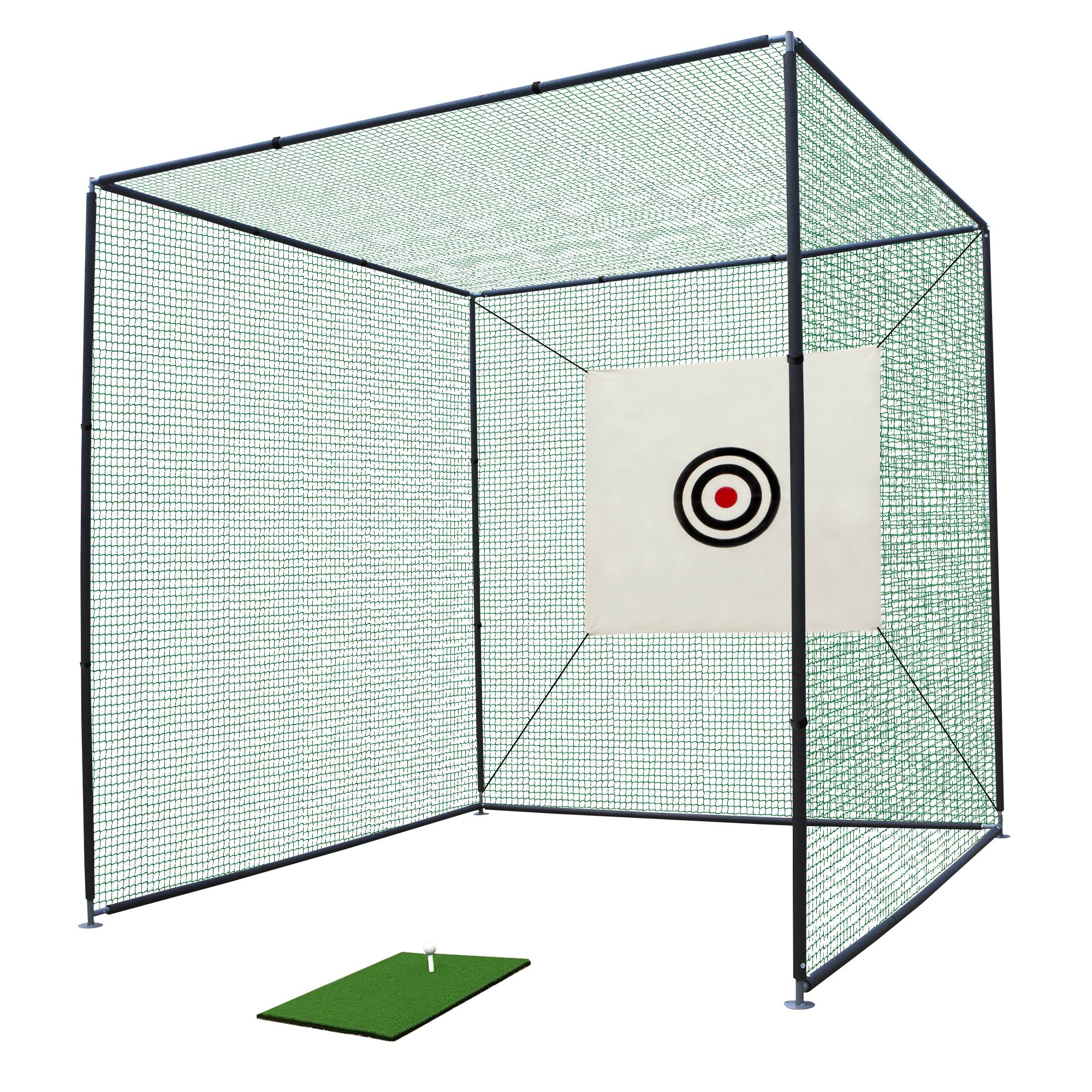 Filet pratique golf 10x10x10pi, cadre métal