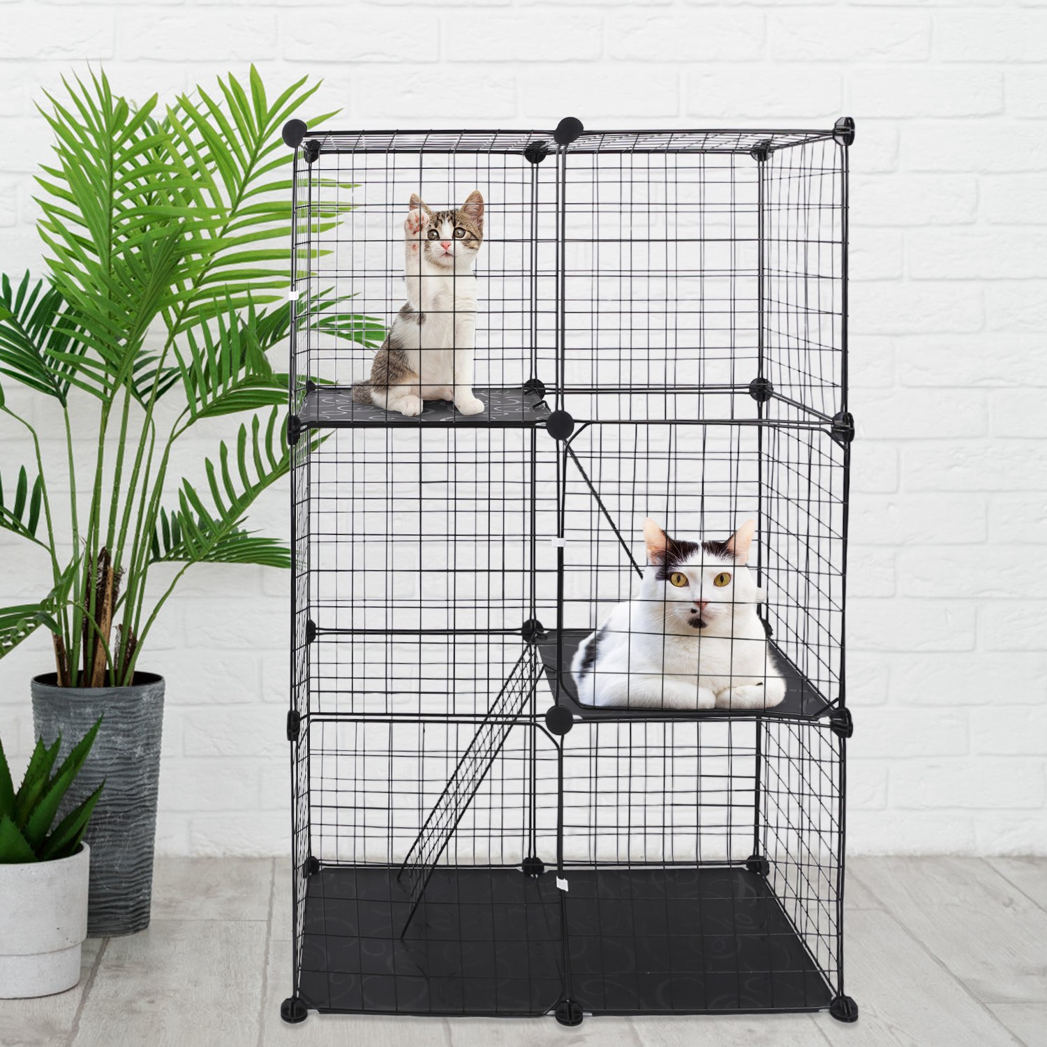 Cage chat DIY intérieur 3 portes 3 étages amovible