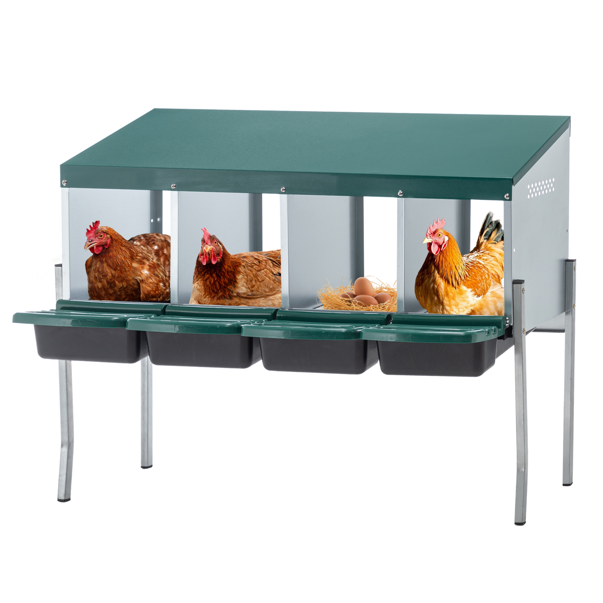 Nid poules 4 trous couverture pattes vert