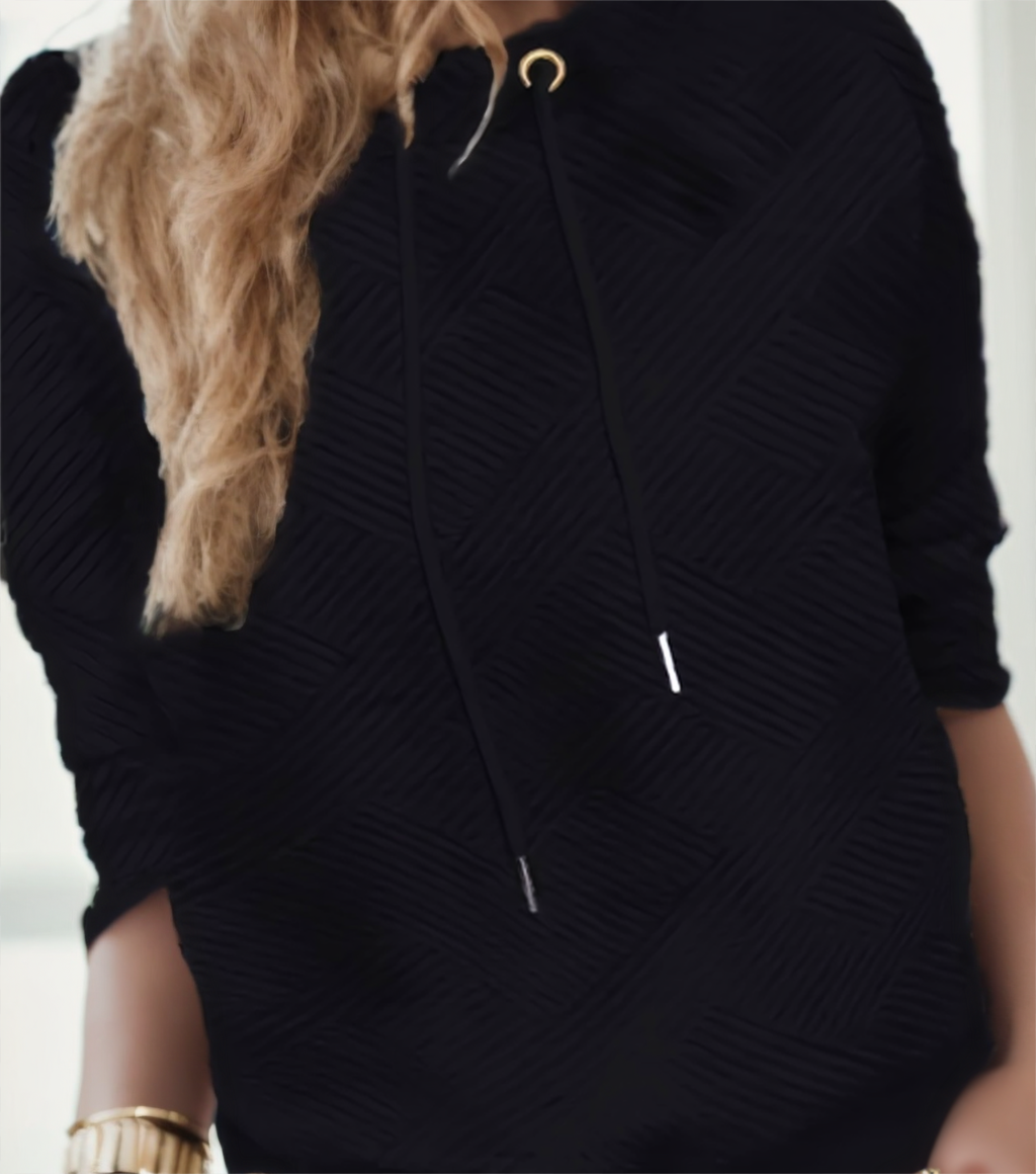 Sweatshirt cordon col femme