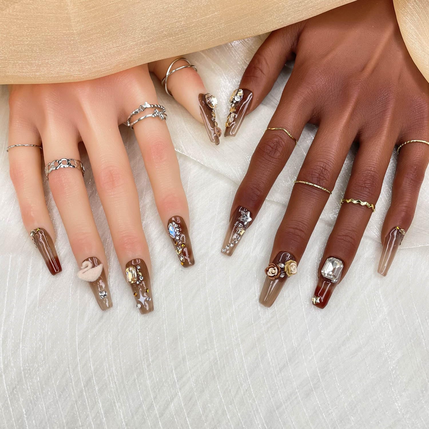 GGDDSHA Faux ongles Hazel Serenade dégradé sans fade