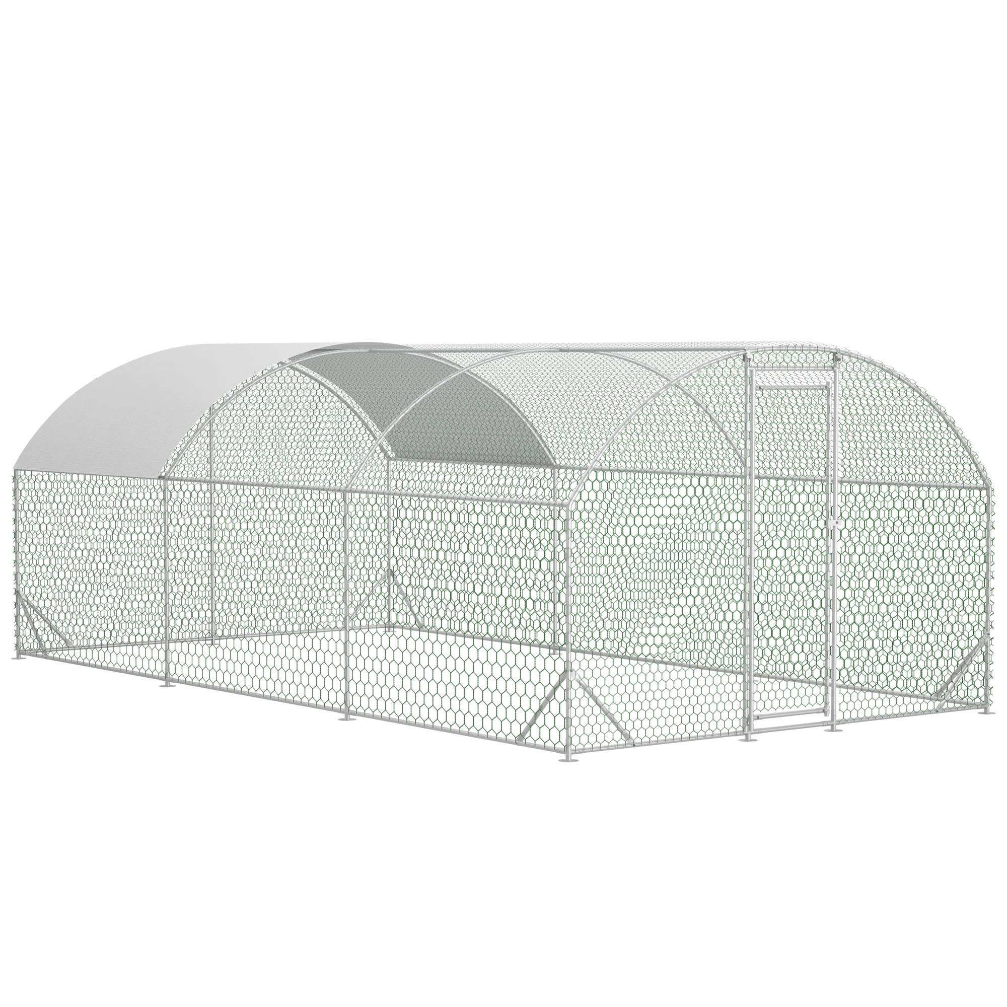 Grand poulailler métal dôme 3x6x2m anti-UV